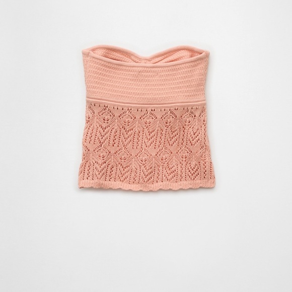 NWOT AE Cropped Crochet Tube Top - Picture 5 of 11